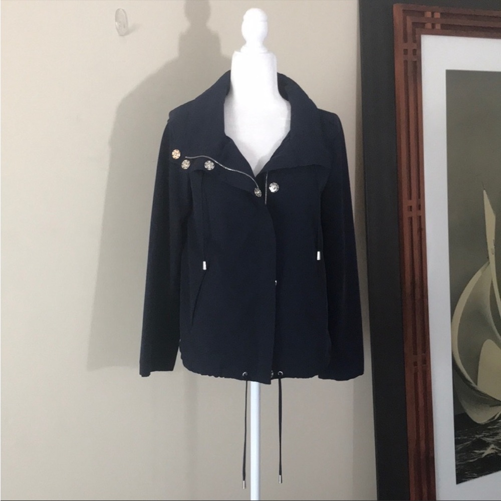 St. John Navy Anorak Raincoat / Windbreaker Jacket